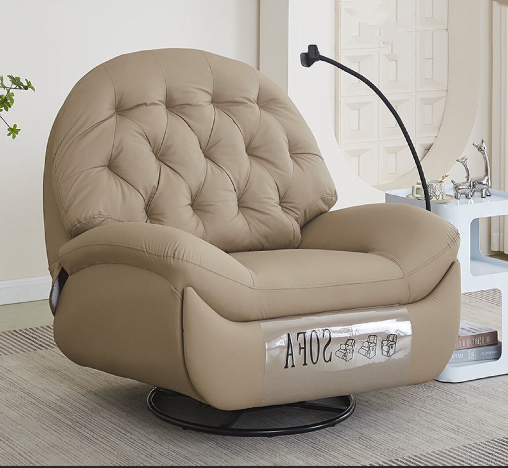Electric Swivel Recliner with Latex Cushion for Living Room, Luxury Space-Capsule Style
