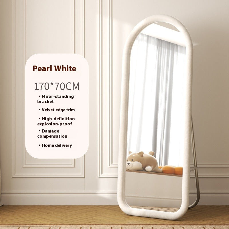 Aesthetic Full-Length Irregular Mirror – Wall-Mounted or Freestanding Dressing Mirror for Girls' Bedroom