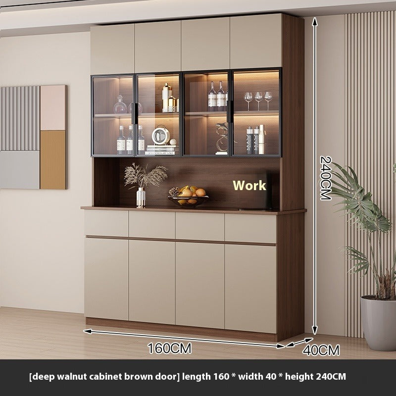 2.4m Tall Modern Sideboard – Wall-Mounted Wine & Tea Cabinet for Living Room Storage