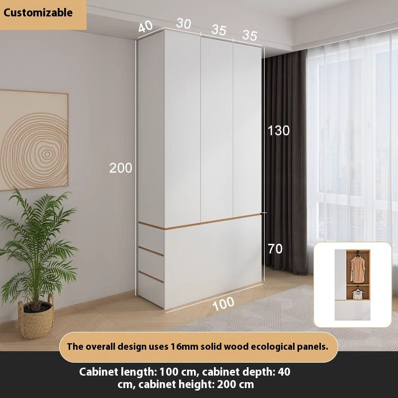Solid Wood End-of-Bed Cabinet – Narrow Storage Unit with Drawers for Kids & Small Bedrooms