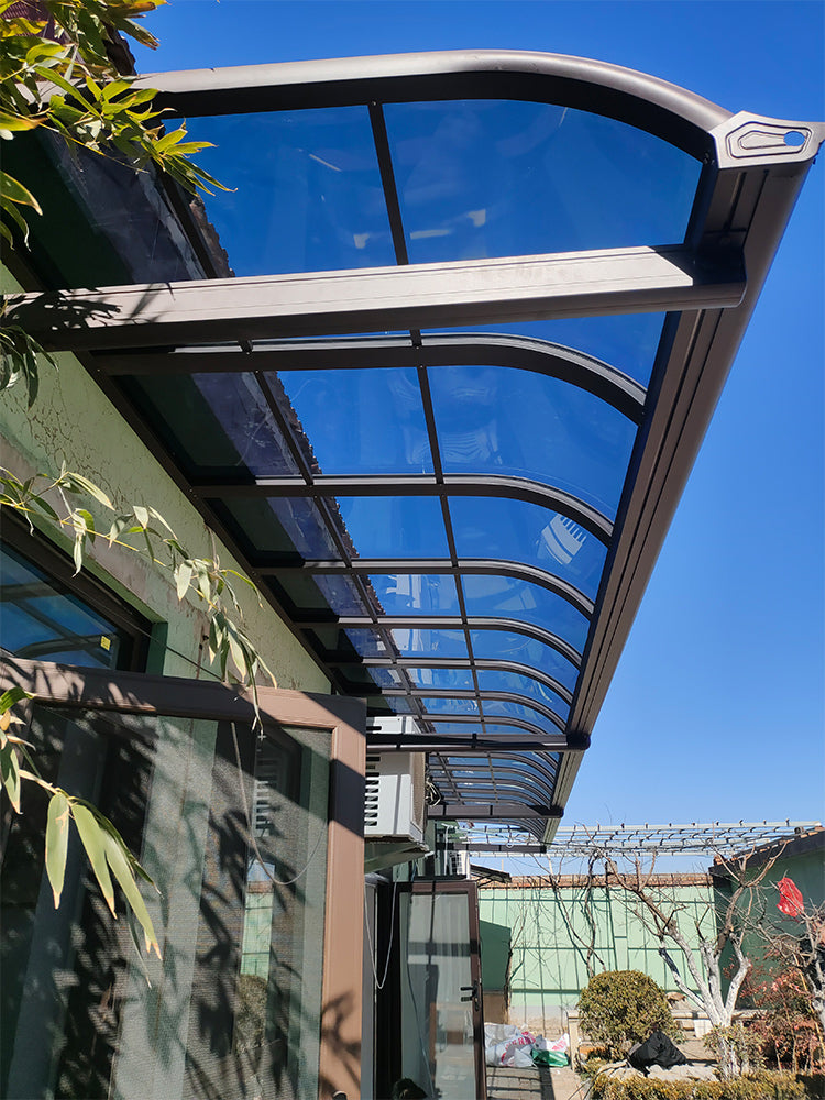 Aluminum Roof Awning for Balcony, Terrace, Eaves & Windows with Sun & Rain Protection