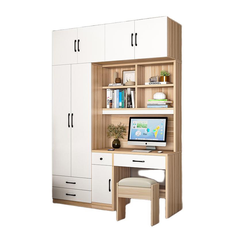 All-in-One Kids’ Desk with Wardrobe – Space-Saving Study Table & Bookshelf Combo for Small Bedrooms