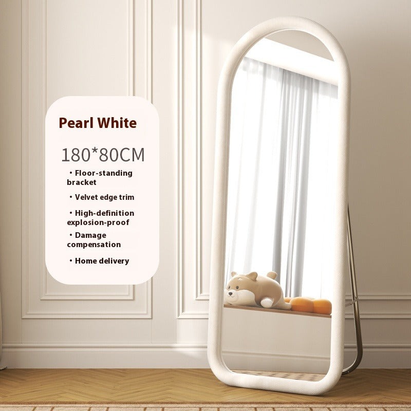 Aesthetic Full-Length Irregular Mirror – Wall-Mounted or Freestanding Dressing Mirror for Girls' Bedroom