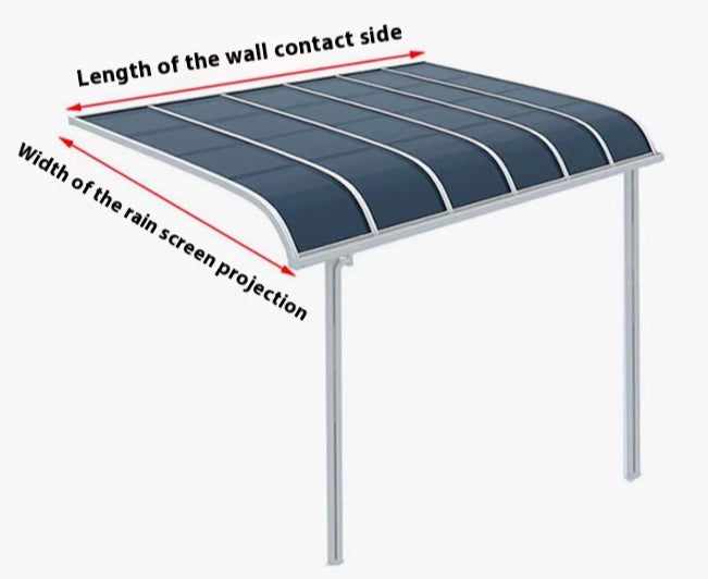 Aluminum Outdoor Awning for Rooftop, Terrace, Eaves & Windows with Sun & Rain Protection