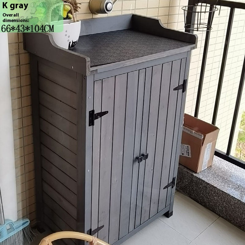Outdoor Storage Cabinet – Weatherproof Garden Utility Shed for Balcony, Tools & Supplies