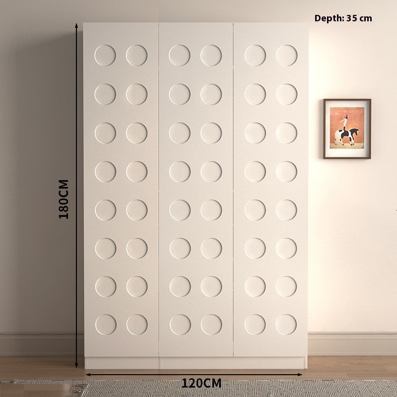 White Solid Wood Entryway Shoe Cabinet – Vintage Large-Capacity Storage Unit for Home Entrance
