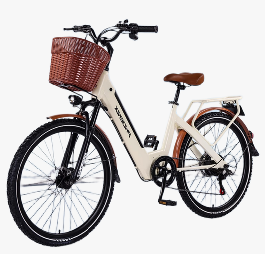 Electric Commuter Bike for Adults – 25Ah Lithium Battery, 7-Speed, 3-Spoke Wheels, Pedal Assist
