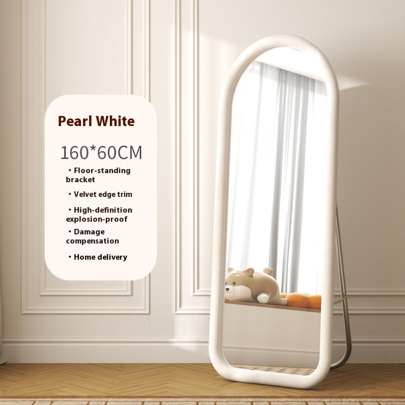Aesthetic Full-Length Irregular Mirror – Wall-Mounted or Freestanding Dressing Mirror for Girls' Bedroom