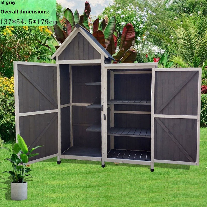Outdoor Storage Cabinet – Weatherproof Garden Utility Shed for Balcony, Tools & Supplies