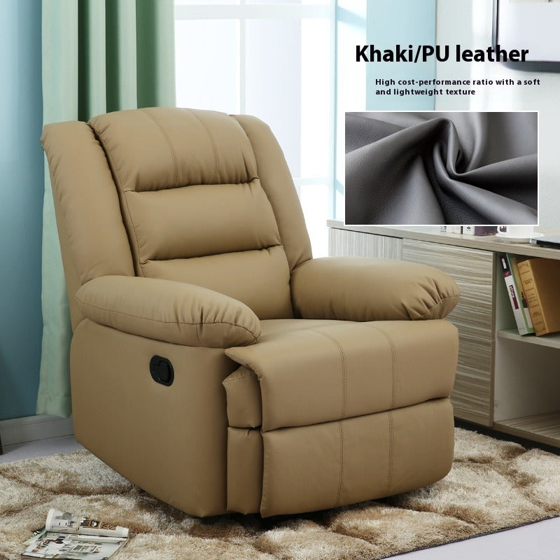 Electric Reclining Space Capsule Chair with Massage, USB Charging & 270° Swivel in Leather or Tech Fabric