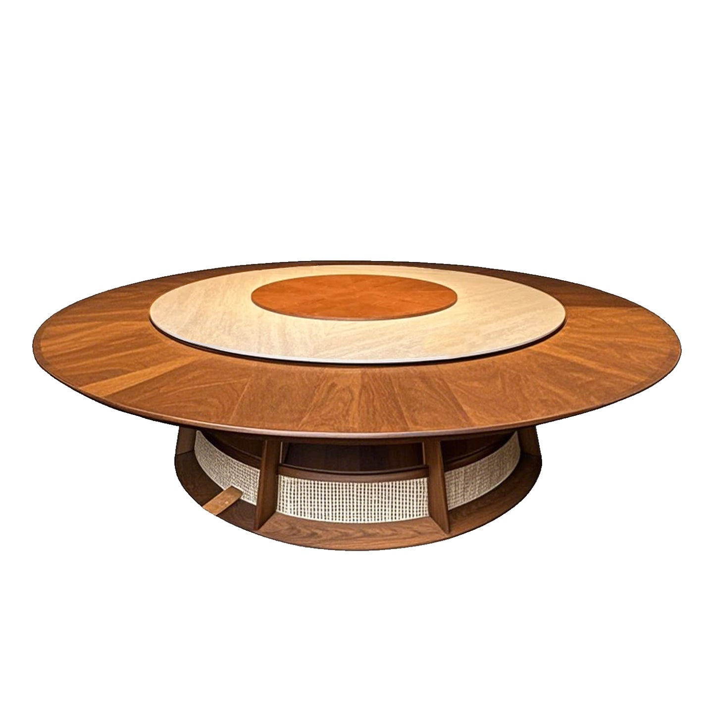 Electric Sintered Stone Dining Table with Solid Wood Base for Hotel Private Rooms