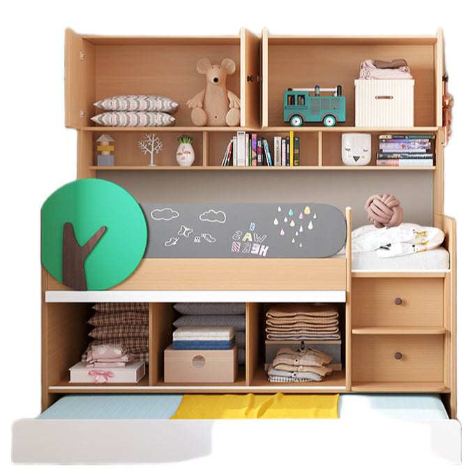 Elegant Kids' Bedroom Set with Pull-Out Desk and Storage Cabinet