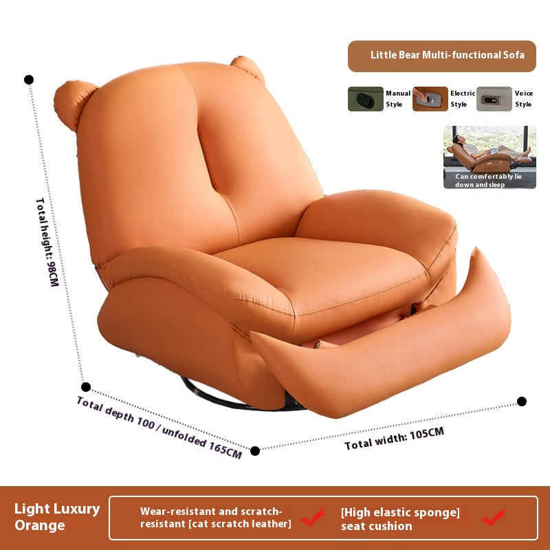 Smart Electric Recliner Chair with Massage, Heating, Rocking, USB & Battery for Small Cream-Style Living Rooms