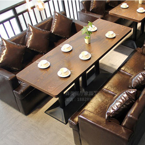 Retro Restaurant Booth Sofa & Table Set for Café, Bar, Hotpot & Tea Shop Seating