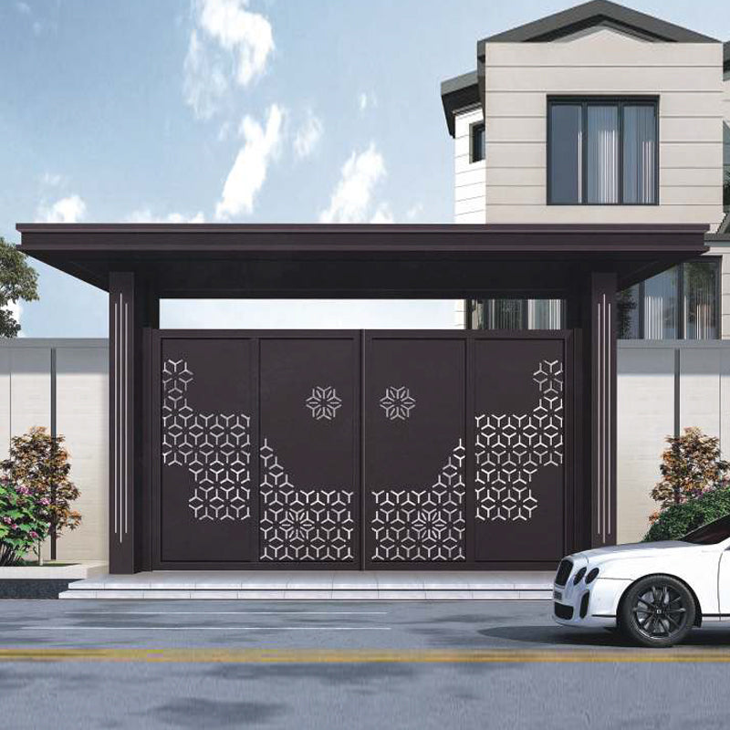 Smart Floating Folding Courtyard Gate – High-End Aluminum Double Swing Gate for Villas & Gardens