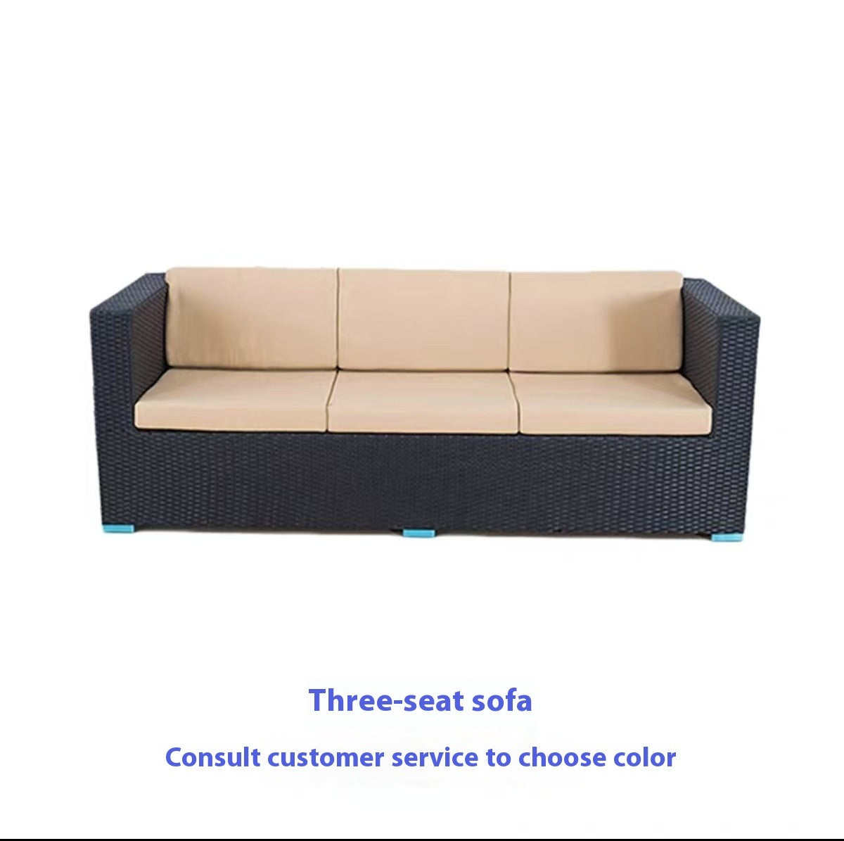 Outdoor Rattan Sofa Set 3-Seater Waterproof Lounge for Patio, Garden & Balcony
