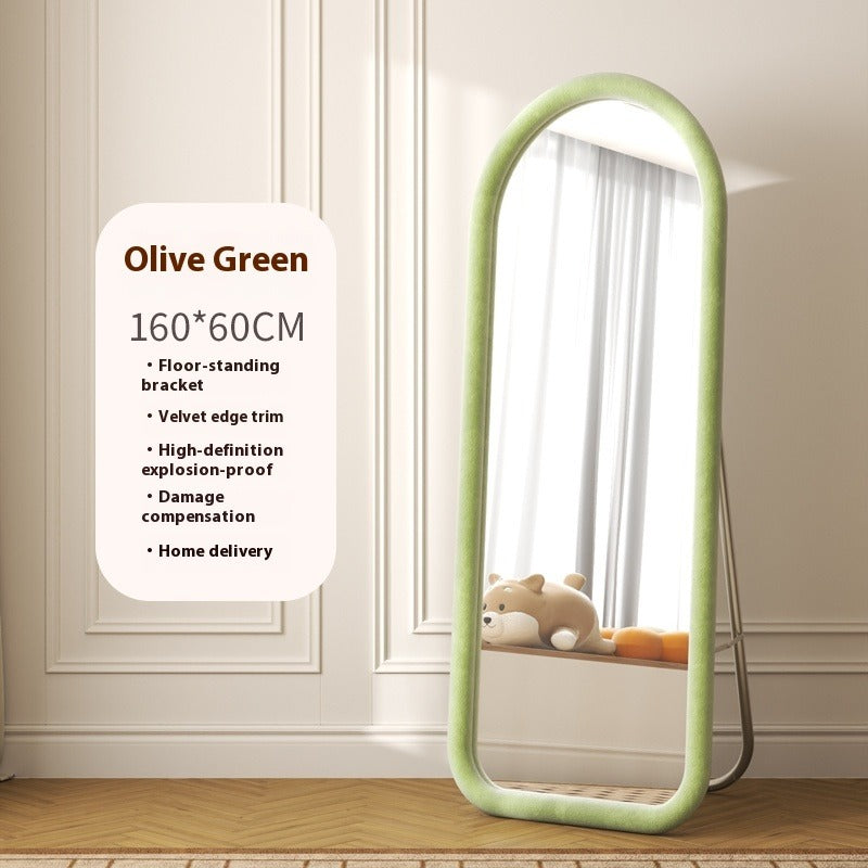 Aesthetic Full-Length Irregular Mirror – Wall-Mounted or Freestanding Dressing Mirror for Girls' Bedroom