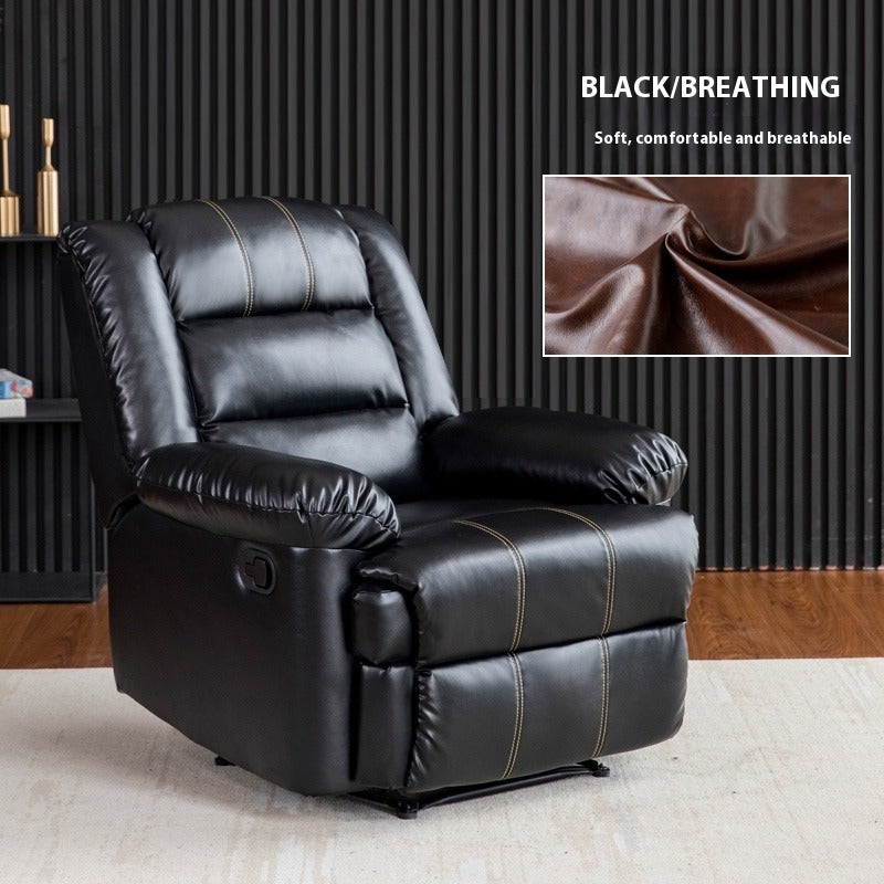 Electric Reclining Space Capsule Chair with Massage, USB Charging & 270° Swivel in Leather or Tech Fabric