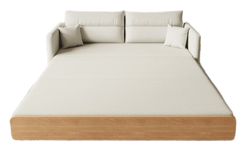 Elegant Convertible Sofa Bed with Storage, Upholstered Fabric, and Dual-Sided Cushion - New