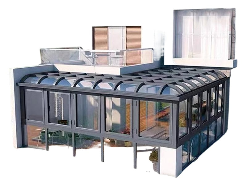 Villa Aluminum Glass Sunroom with Tempered Glass & Thermal-Break Windows for Balcony, Terrace & Garden