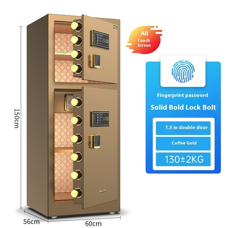 Commercial & Home Safe - Dual-Door Security Cabinet, Fingerprint/Code/Key 3-Way Lock, Heavy Steel Anti-Theft Design