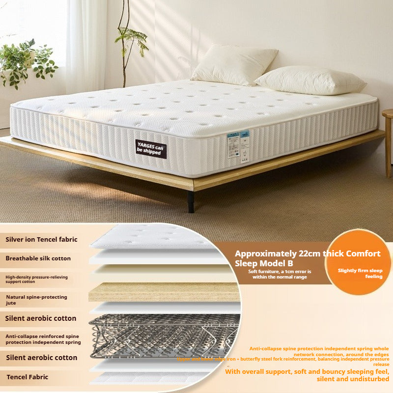 Dual-Firmness Hotel Mattress with Latex & Pocket Springs, Thick and Customizable