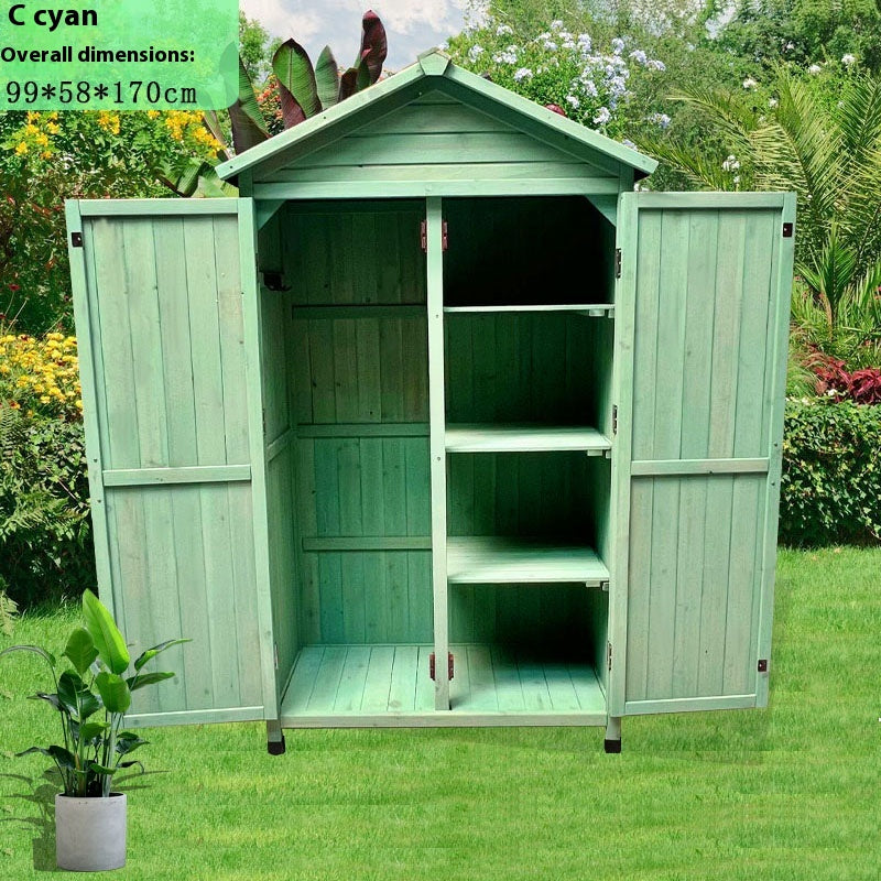Outdoor Storage Cabinet – Weatherproof Garden Utility Shed for Balcony, Tools & Supplies