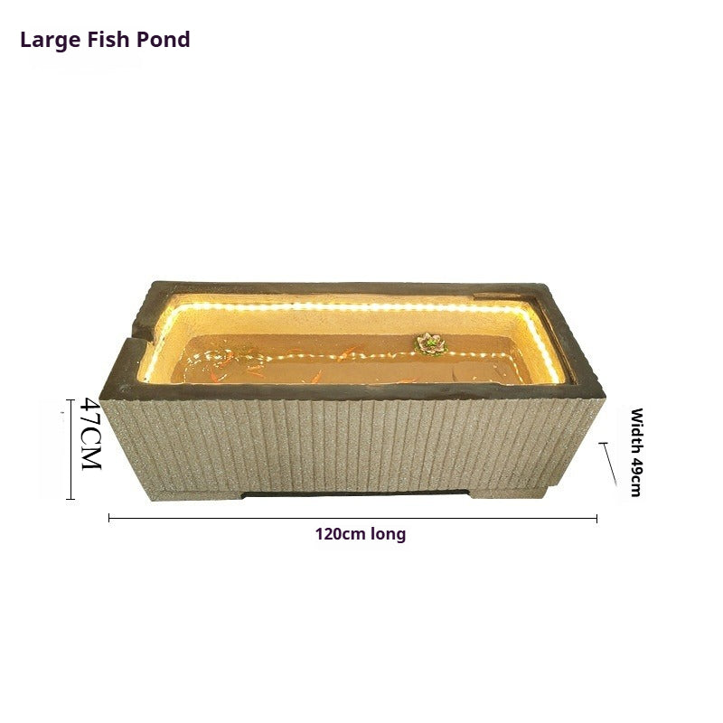 Rustic Garden Rockery Fountain with Fish Pond for Courtyard, Terrace & Balcony Decoration