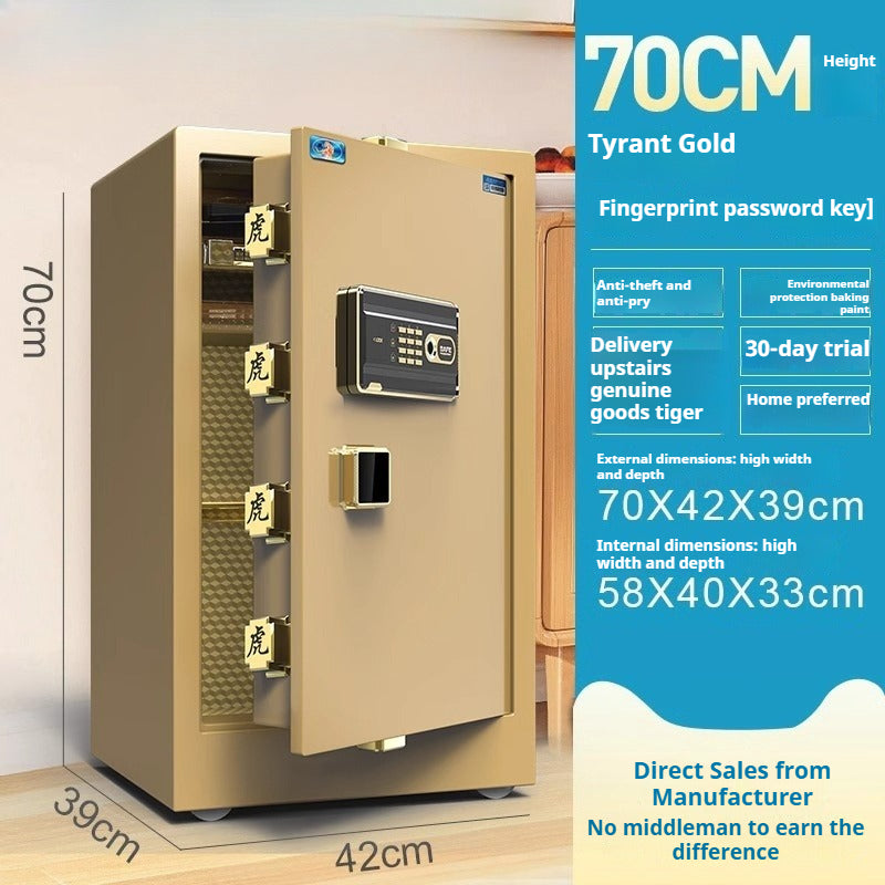 Tiger Hidden Wall Safe - Smart Fingerprint & Key Lock, Full Steel Security Box for Bedroom/Office