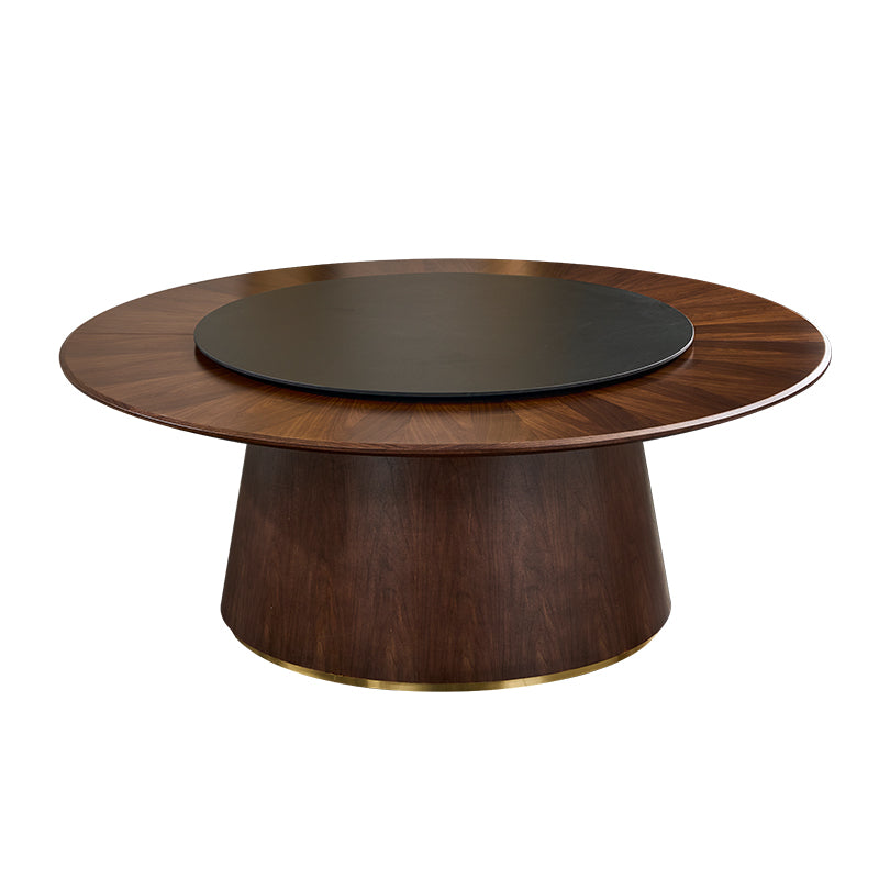 Electric Round Dining Table with Sintered Stone Top & Auto Turntable for Hotel & Restaurant Use