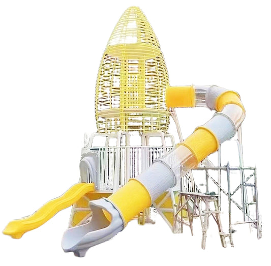 Non-Standard Outdoor Playground with Climbing Net & Large Stainless Steel Slide for Kindergarten & Scenic Spots