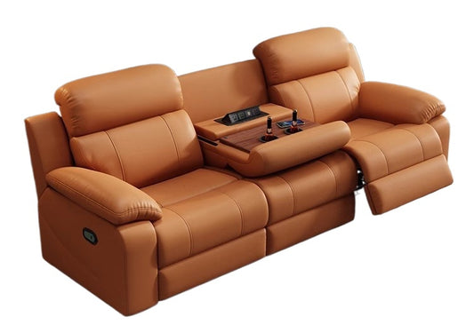 Zero-Wall Electric Leather Recliner Sofa for Home Theater, 2/3-Seater Space Capsule Style