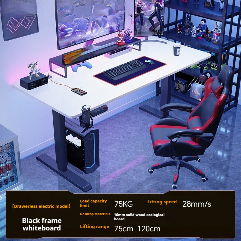 Electric Height-Adjustable Desk Set – Carbon Fiber Gaming & Office Computer Desk with Chair for Home Use