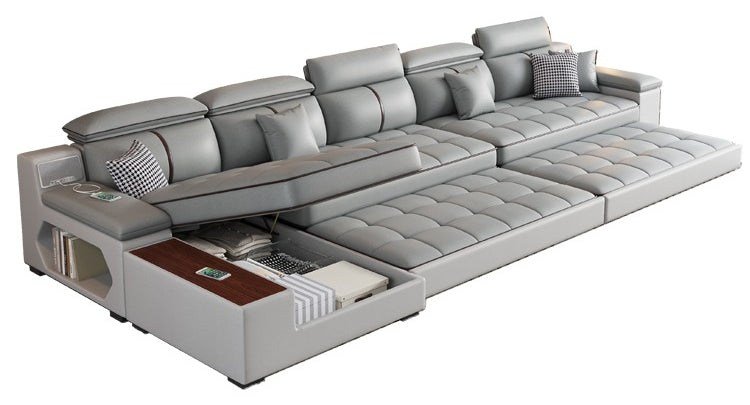 Elegant Velvet Sectional Sofa Set with Ottoman and Storage - Multi-Functional Living Room Furniture
