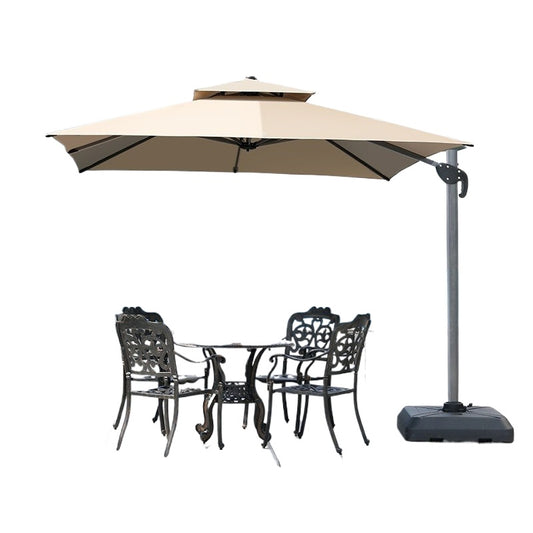 Commercial Garden & Market Parasol, Solar‑LED Light, Roman Style for Villa, Café, Balcony, Terrace