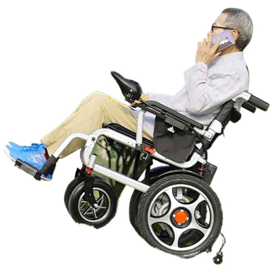 Elegant 4-Wheel Electric Wheelchair with 20AH Rechargeable Battery, Power Leg Rest, and Extended Range for Seniors - Single Item