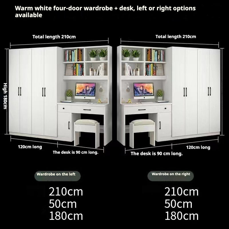 All-in-One Kids’ Desk with Wardrobe – Space-Saving Study Table & Bookshelf Combo for Small Bedrooms