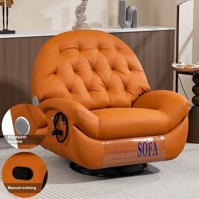 Electric Swivel Recliner with Latex Cushion for Living Room, Luxury Space-Capsule Style