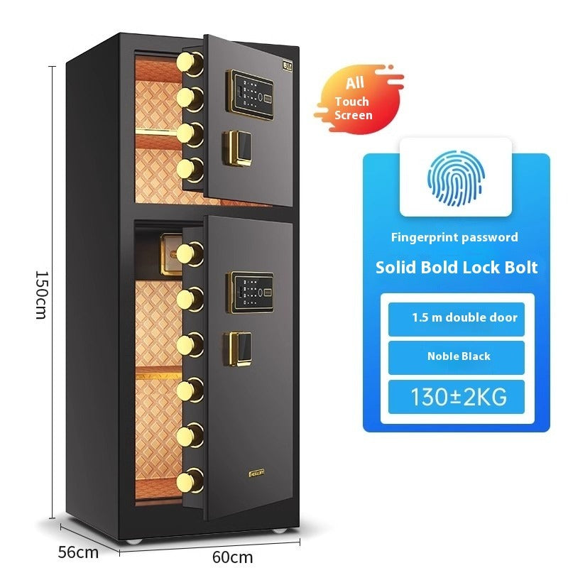 Commercial & Home Safe - Dual-Door Security Cabinet, Fingerprint/Code/Key 3-Way Lock, Heavy Steel Anti-Theft Design
