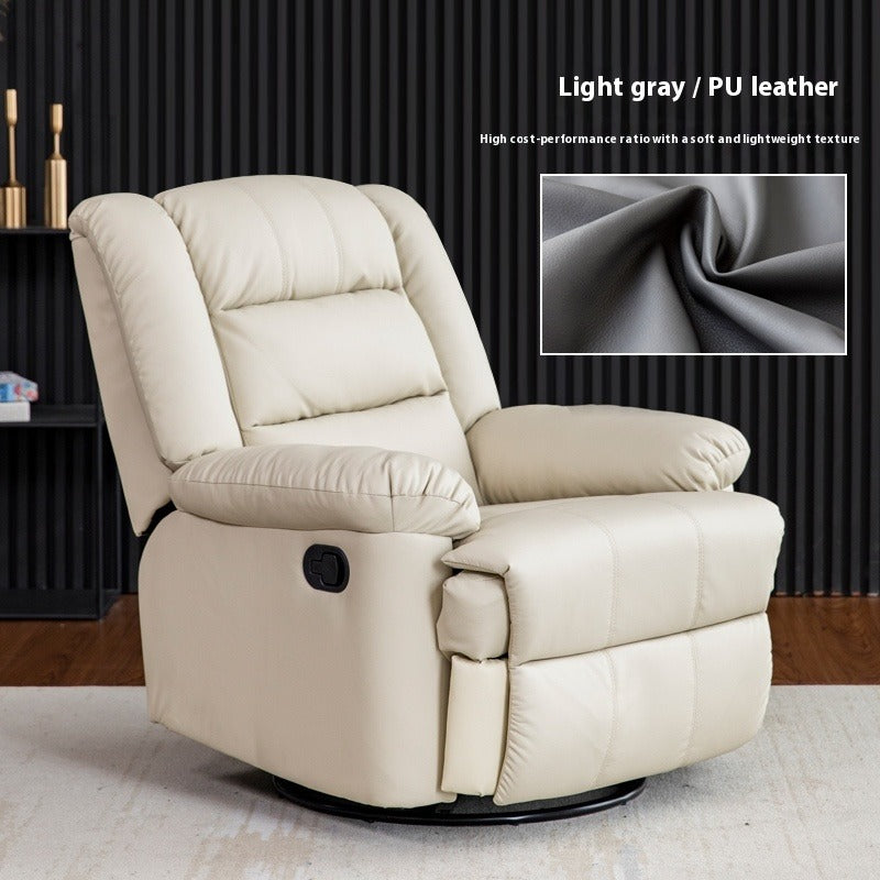 Electric Reclining Space Capsule Chair with Massage, USB Charging & 270° Swivel in Leather or Tech Fabric