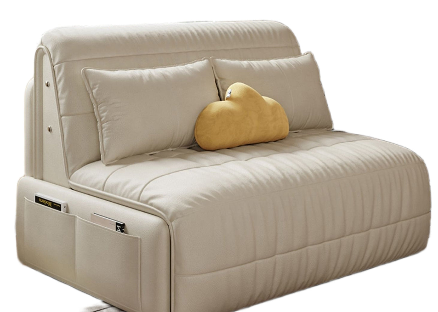 Smart Electric Leather Sofa Bed - Multifunction Folding Recliner with Latex Mattress for Small Spaces