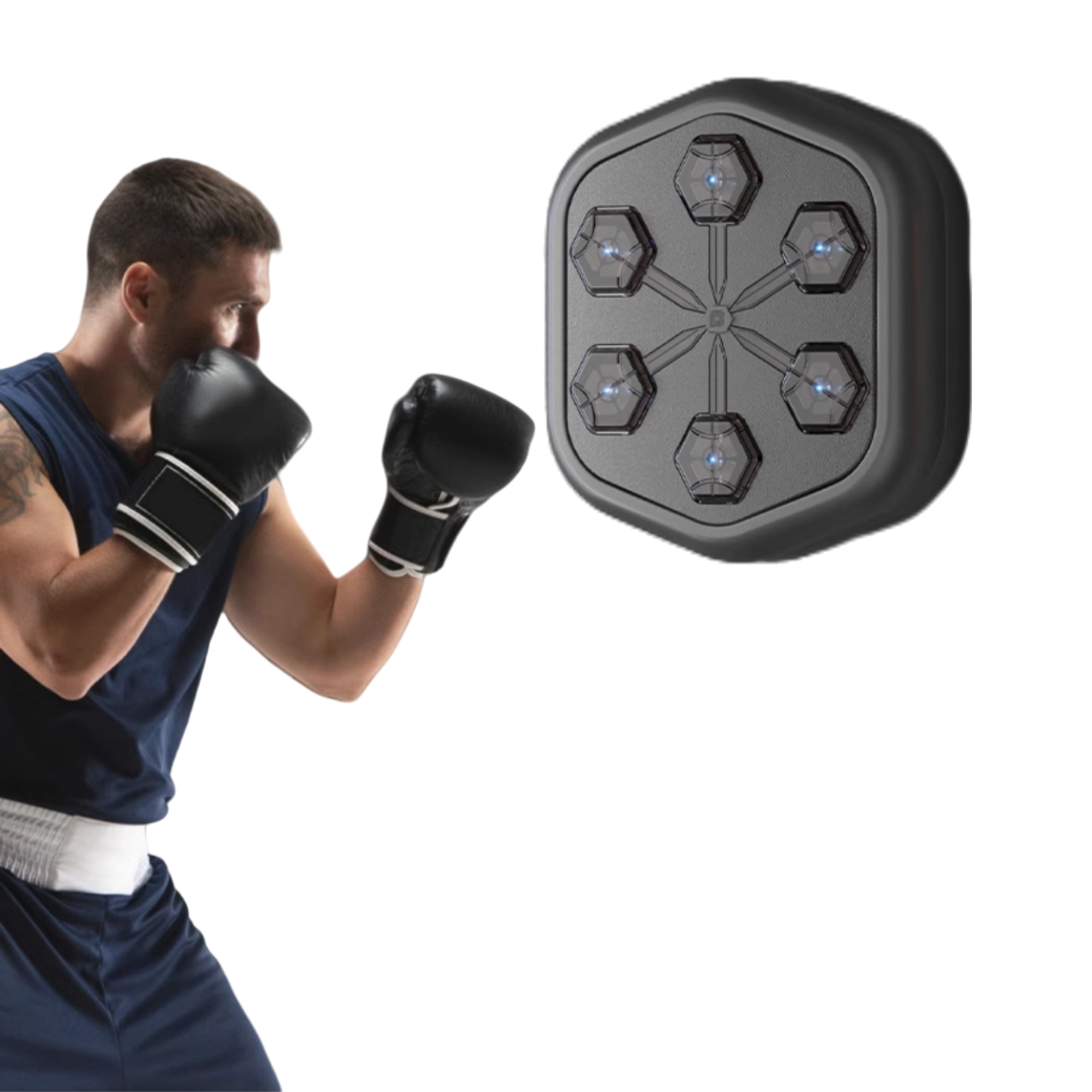 Smart Wall-Mounted Boxing Trainer with Music & Lights for Home Workout (Kids & Adults)