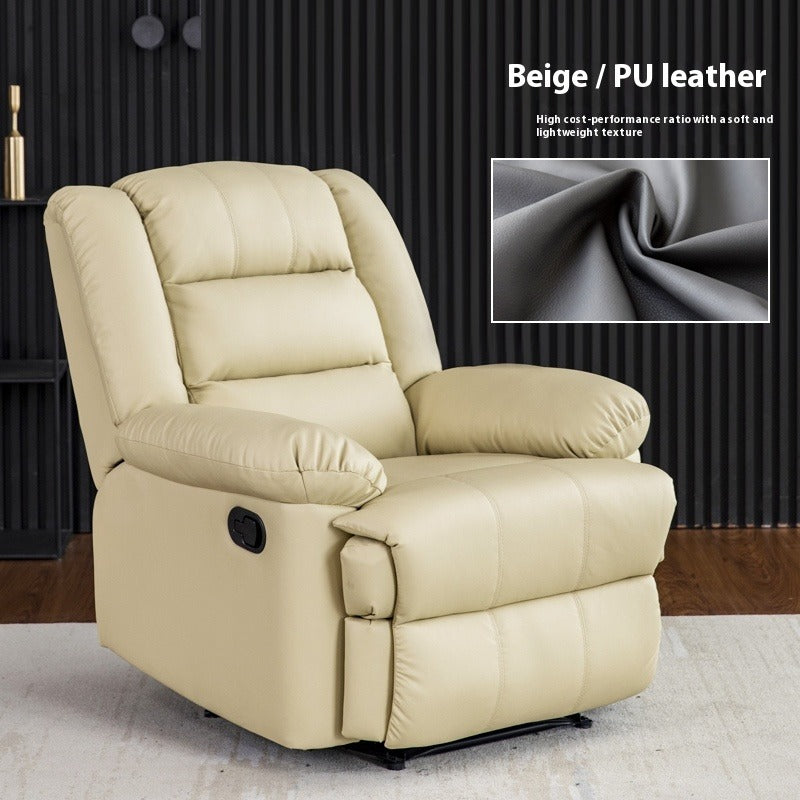 Electric Reclining Space Capsule Chair with Massage, USB Charging & 270° Swivel in Leather or Tech Fabric