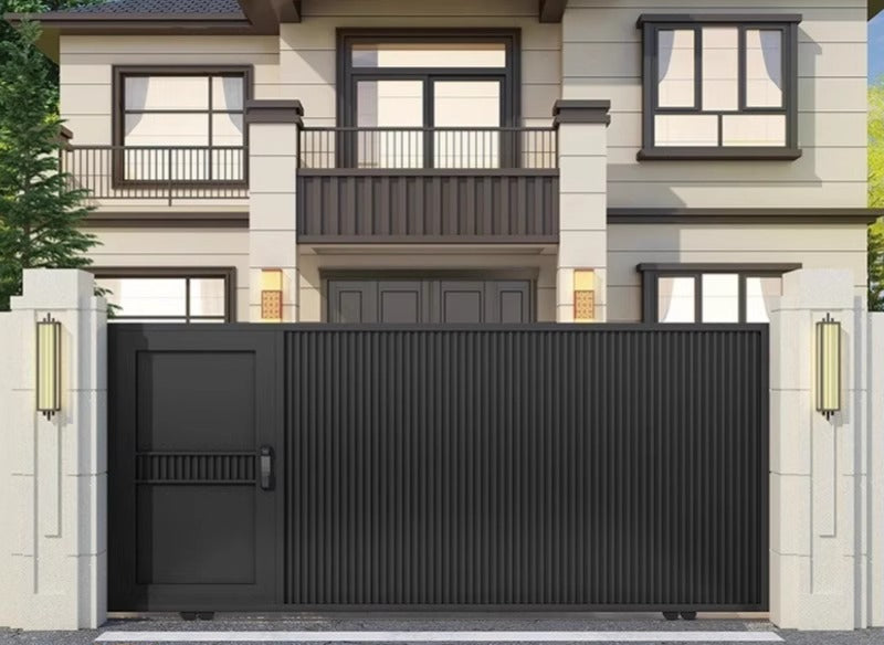 Smart Aluminum Villa Gate – High-End Electric Sliding Gate for Courtyard, Garage, Factory & Community Entrance
