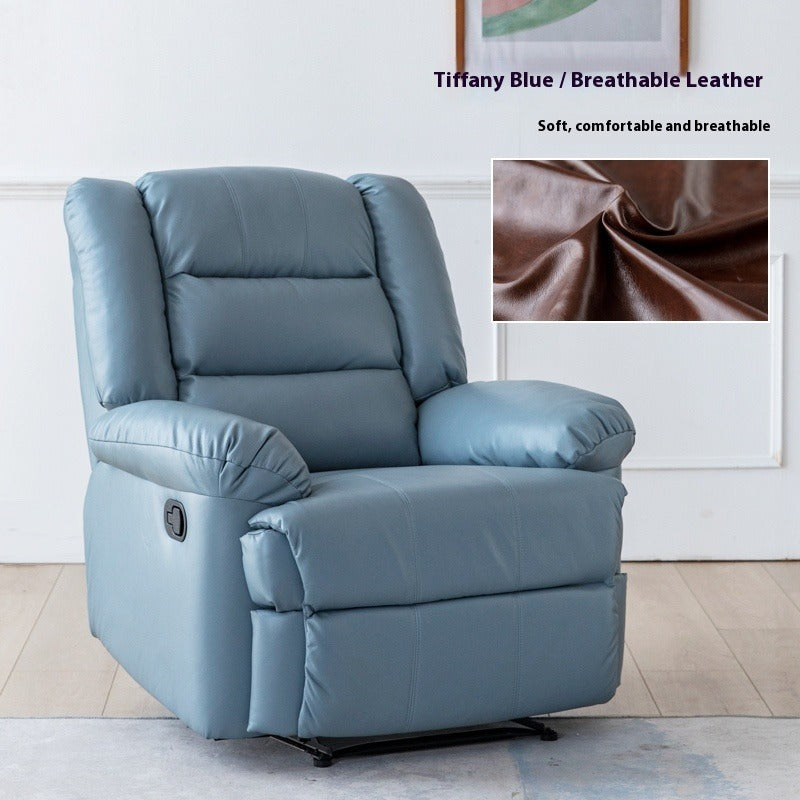 Electric Reclining Space Capsule Chair with Massage, USB Charging & 270° Swivel in Leather or Tech Fabric