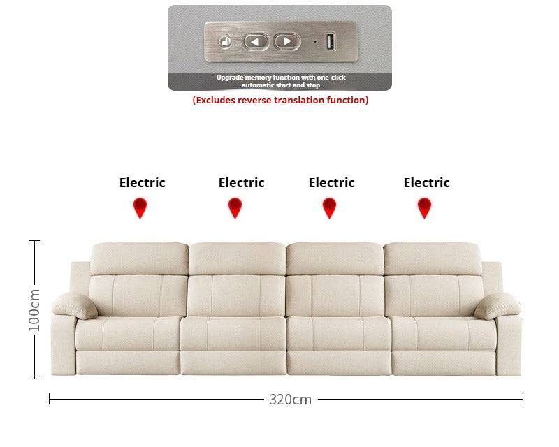 Zero-Wall Electric Reclining Leather Sofa with Ultra-Comfort Cushions for Modern Home Theater