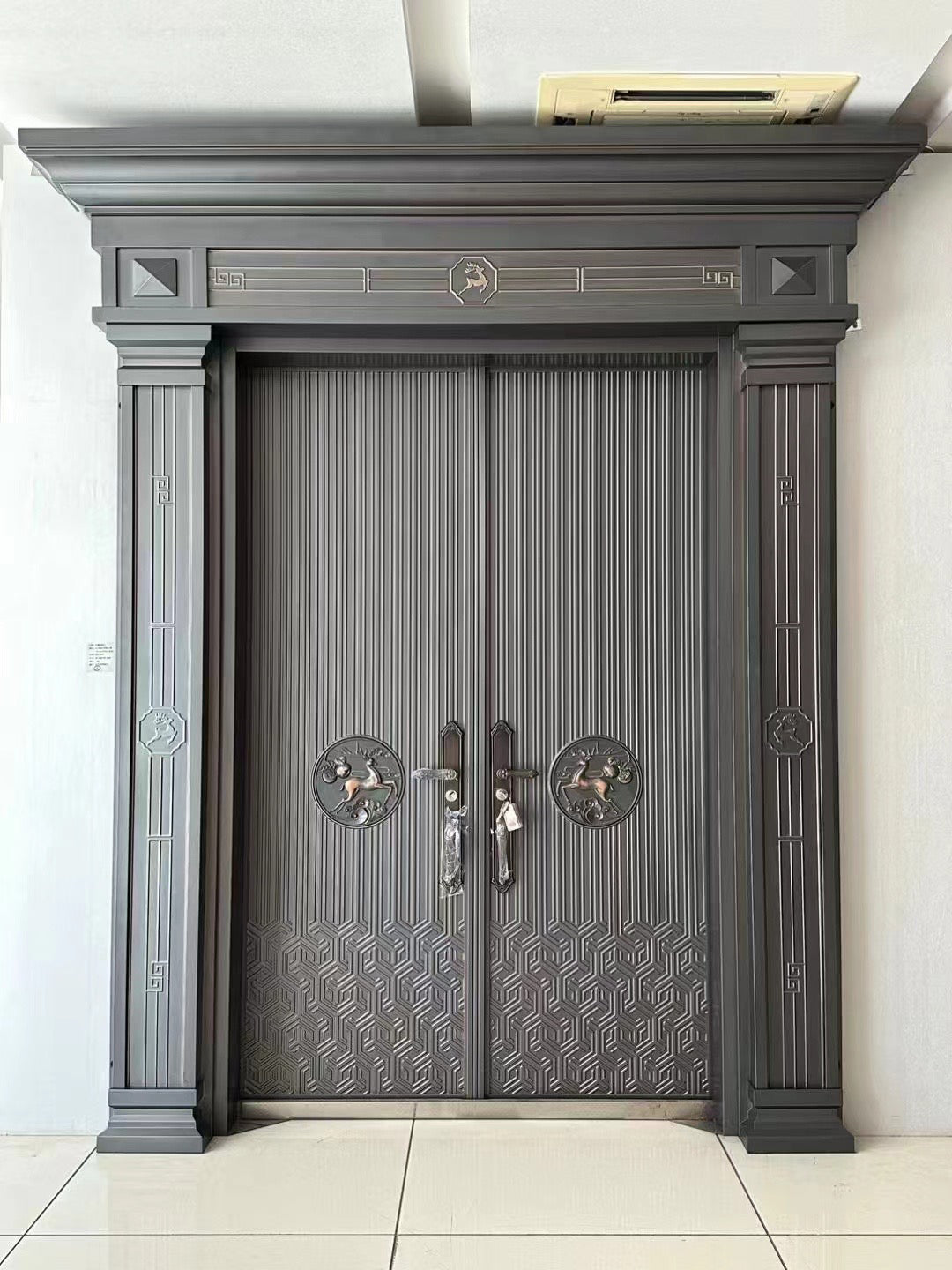 Zinc Alloy Double Swing Villa Door – Cast Aluminum Security Entry Gate for Rural Homes
