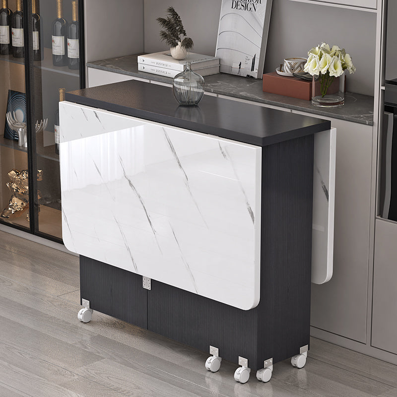 Slim Foldable Dining Table with Wheels for Small Apartments & Multi-Purpose Use